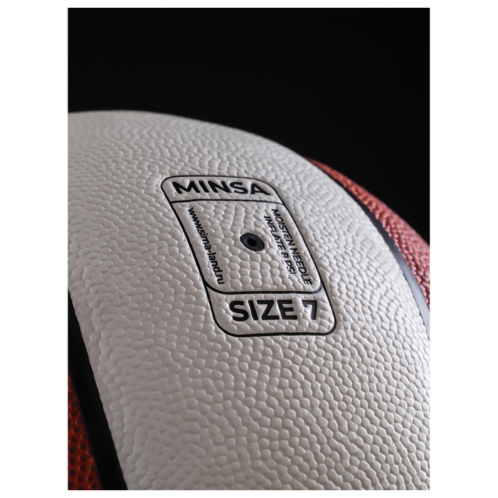 Баскетбольный мяч MINSA Hardwood Classic, PU, клееный, 8 панелей, р. 7, PU, бутиловая камера Баскетбольный мяч MINSA Hardwood Classic, PU, клееный, 8 панелей, р. 7, PU, бутиловая камера