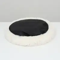 Лежанка для собак и кошек, длинный мех, 80&times;80&times;25 см, молочная