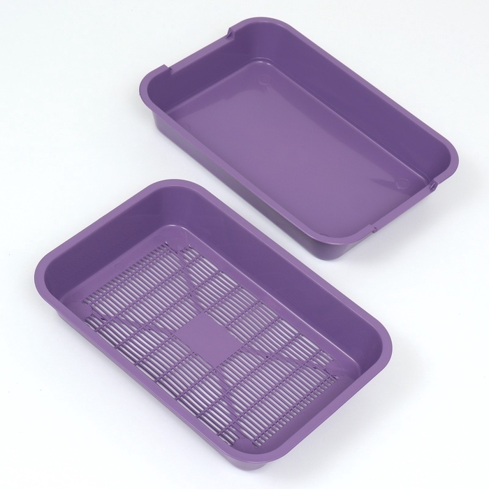 Туалет средний с сеткой 36 х 26 х 6,5 см, фиолетовый, Туалет средний с сеткой 36 х 26 х 6,5 см, фиолетовый,