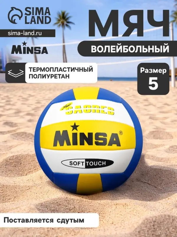 Волейбольный мяч MINSA, машинная сшивка, 18 панелей, р. 5, TPU