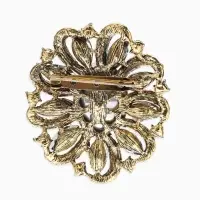 Брошь "Императрица" цветок распустившийся, цветная в чернёном золоте