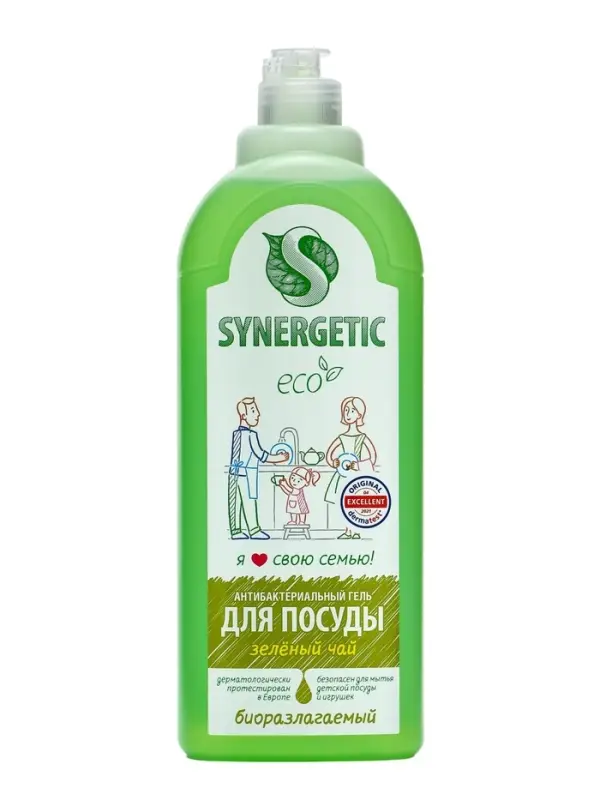 Гель для мытья посуды Synergetic «Зеленый чай», 1 л
