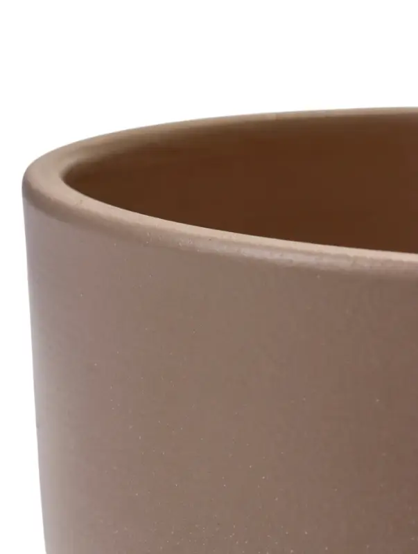 Горшок цветочный с поддоном 2,5 л, d18/h16 см капучино керамика, Горшок цветочный с поддоном 2,5 л, d18/h16 см капучино керамика, "Туман" (М)