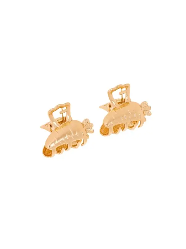 Крабики для волос QF &laquo;Авиталь&raquo;, набор 2 шт., морковка, 2.5 см, золотистый