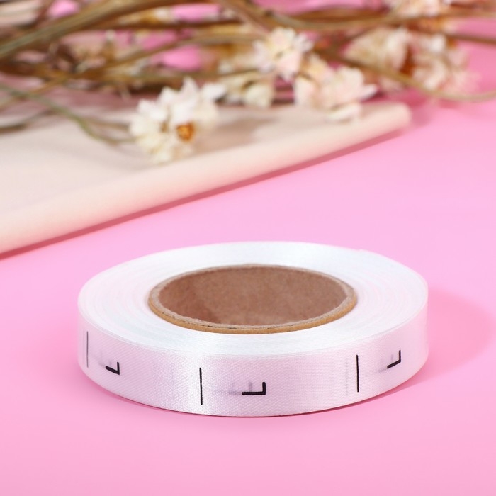 Размерник сатиновый, «L», 1000 шт, 12 мм, 30 м, цвет белый Размерник сатиновый, «L», 1000 шт, 12 мм, 30 м, цвет белый