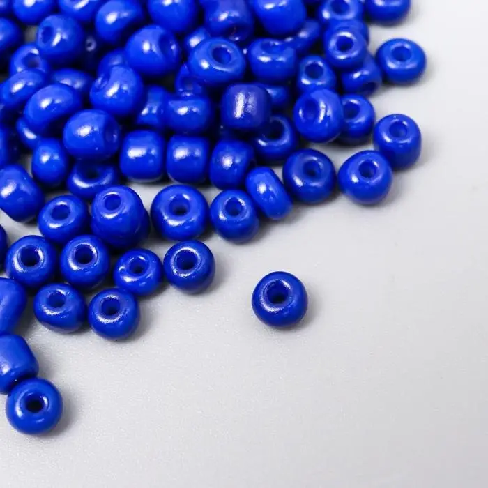 Бисер круглый 6/0  Бисер круглый 6/0 "Синий неон" 20 гр