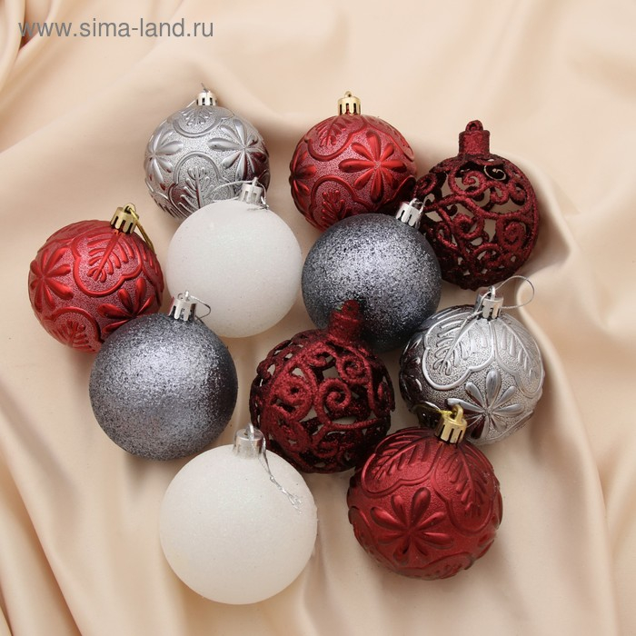 Набор шаров пластик d-7 см, 24 шт Набор шаров пластик d-7 см, 24 шт "Сильва" микс