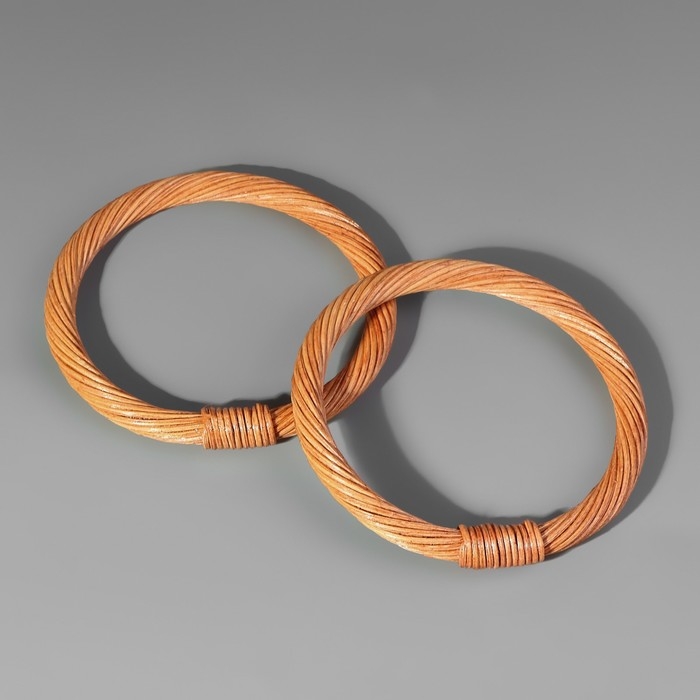 Ручки для сумки деревянные, плетёные, d = 10,2 / 12,5 см, 2 шт, цвет светло-коричневый Ручки для сумки деревянные, плетёные, d = 10,2 / 12,5 см, 2 шт, цвет светло-коричневый