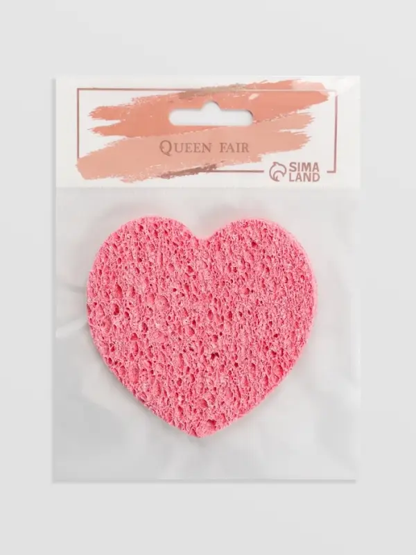 Спонж для умывания &laquo;Сердце&raquo;, 8.5&times;7.5 см, МИКС