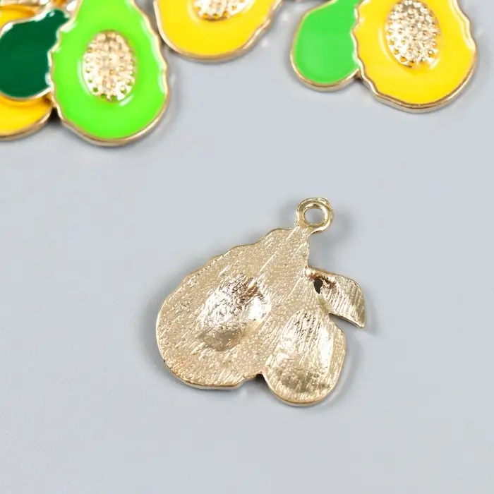 Декор для творчества металл, эмаль "Папайя" МИКС 2,2х2,6 см