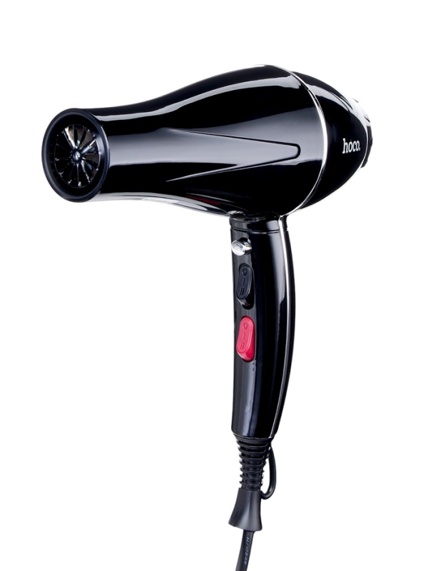 Фен для волос Hoco HP12, 6 режимов, 2 насадки, черный