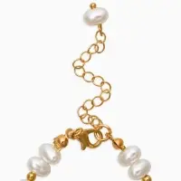 Браслет жемчуг "Рисинкис сердцем" , цвет белый в золоте