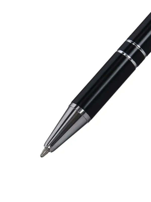 Ручка под логотип Calligrata, шариковая, автоматическая, синий стержень, узел 0.5 мм, корпус металлический чёрный с серебристым