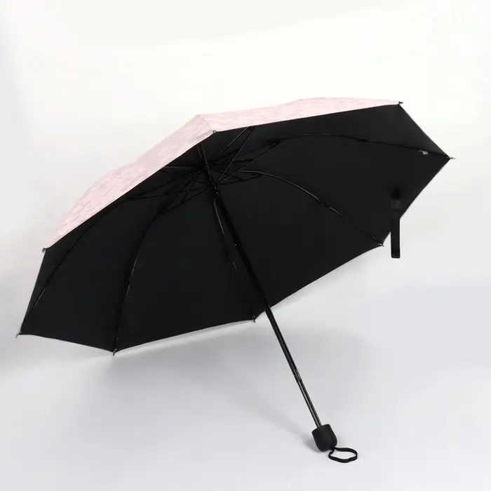 Зонт механический &laquo;Бабочки&raquo;, с проявляющимся рисунком, эпонж, 4 сложения, 8 спиц, R=49/55 см, d=98 см, розовый