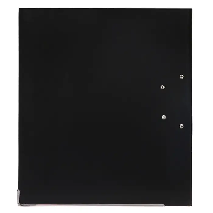 Папка-регистратор А4, 75 мм, ПВХ, тиснение &laquo;лён&raquo;, металлическая окантовка, карман на корешок, собранная, черная, микс