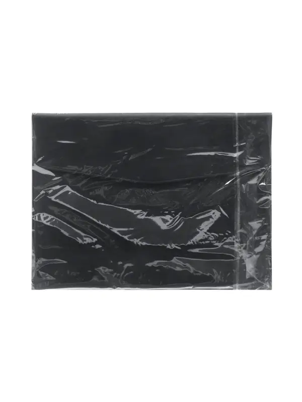 Папка-конверт на кнопке, формат А4, кожзам, черная