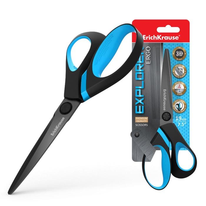Ножницы 19 см, Explorer, увеличенная толщина лезвий, с покрытием non-stick, ручки с противоскользящими резиновыми вставками Ножницы 19 см, Explorer, увеличенная толщина лезвий, с покрытием non-stick, ручки с противоскользящими резиновыми вставками