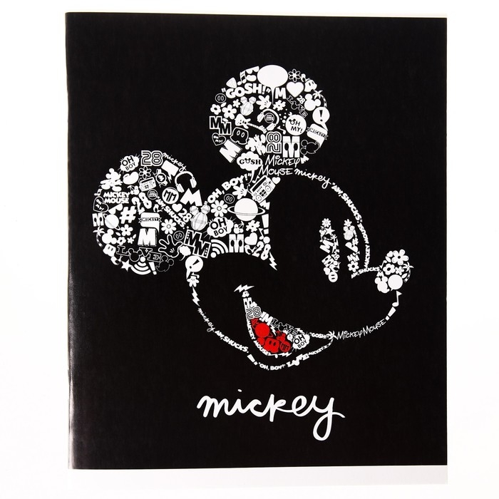 Тетрадь 48 листов в клетку, картонная обложка Тетрадь 48 листов в клетку, картонная обложка "Микки", Микки Маус