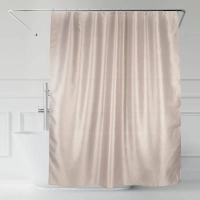 Штора для ванной жаккард 'Laurel', 180x200см с кольцами хром, цв.Экрю 68902