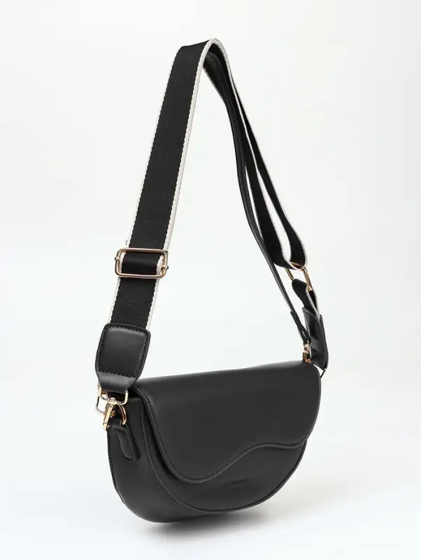 Сумка женская мессенджер на магните, 23&times;8&times;16 см, чёрная