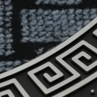 Коврик придверный полукруглый Доляна &laquo;Меандр&raquo;, 44&times;74 см, серебряный