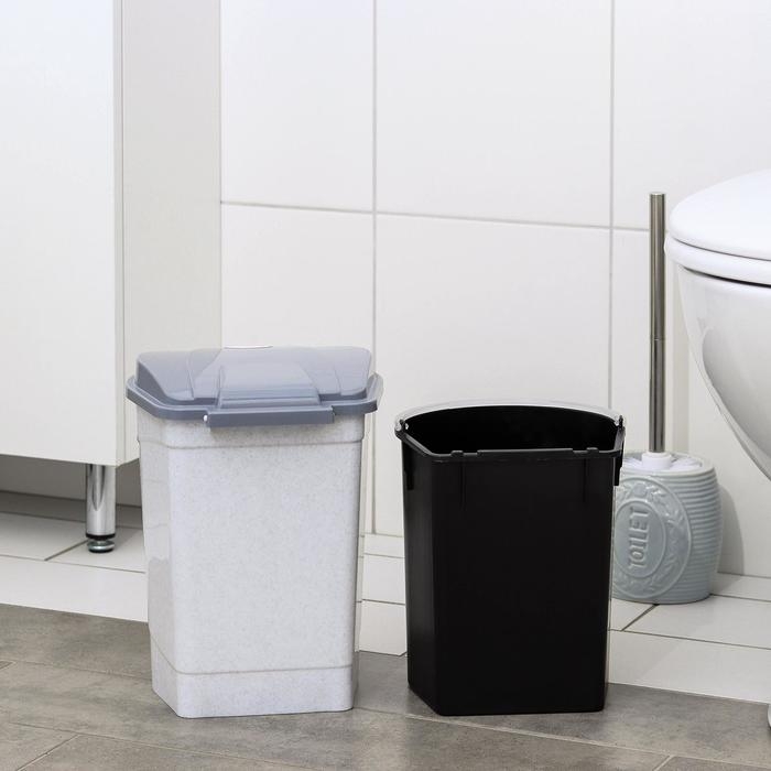 Контейнер для мусора с педалью, 7 л, цвет мраморный Контейнер для мусора с педалью, 7 л, цвет мраморный