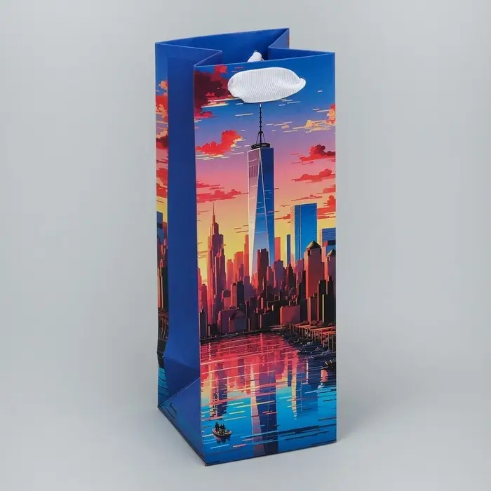 Пакет подарочный, упаковка «Город счастья», 9 х 25 х 8.5 см