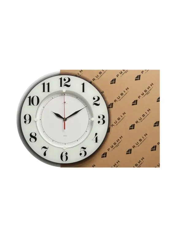 Часы настенные, интерьерные &laquo;Рубин&raquo;, бесшумные, d=34 см, белые