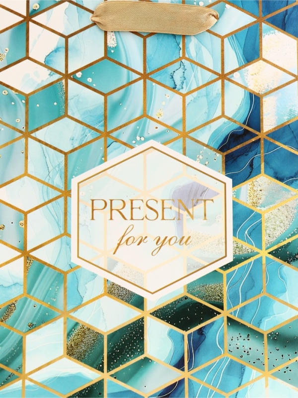 Пакет подарочный вертикальный "PRESENT", 18 х 23 х10 см