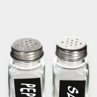 Набор для специй Доляна &laquo;Стиль&raquo;, 2 предмета: солонка 50 мл, перечница 50 мл, h=7 см, стекло