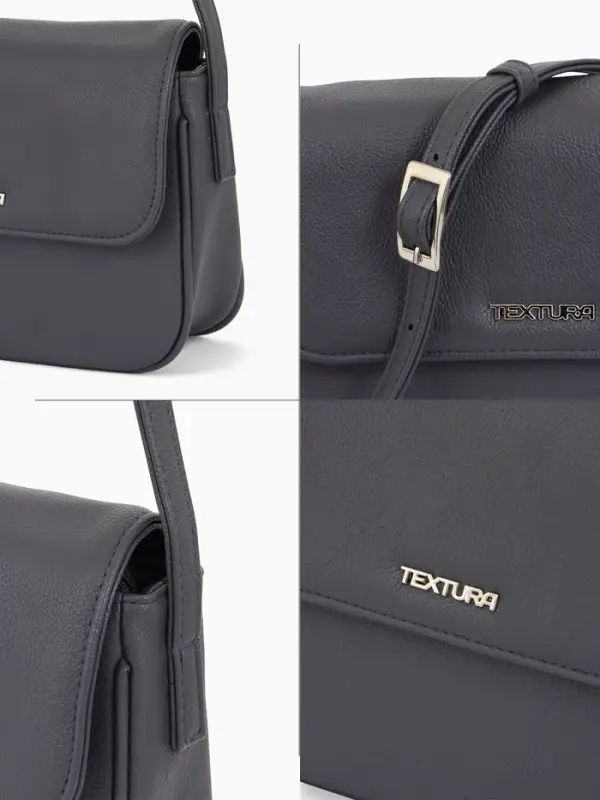 Сумка женская мессенджер TEXTURA на магните, 25&times;7.5&times;19 см, серая