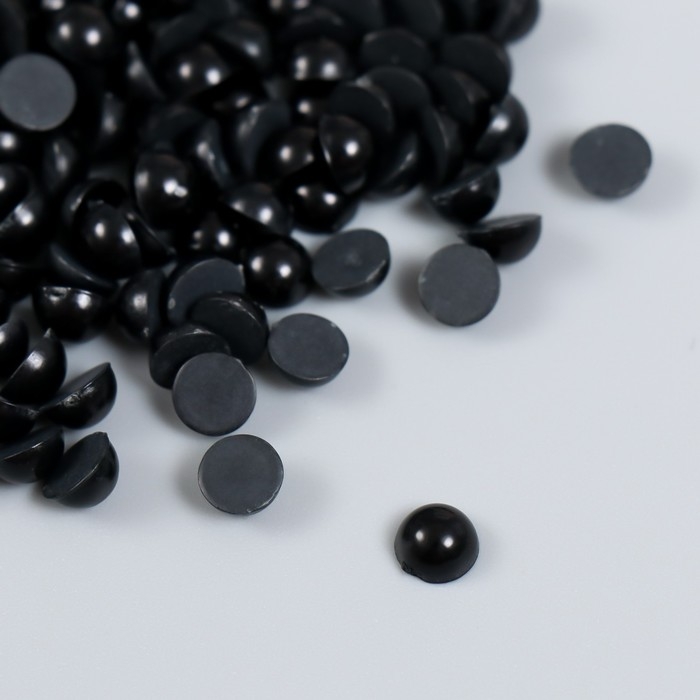 Декор для творчества пластик Декор для творчества пластик "Половинки бусин. Чёрный" 20 гр 0,6х0,6 см