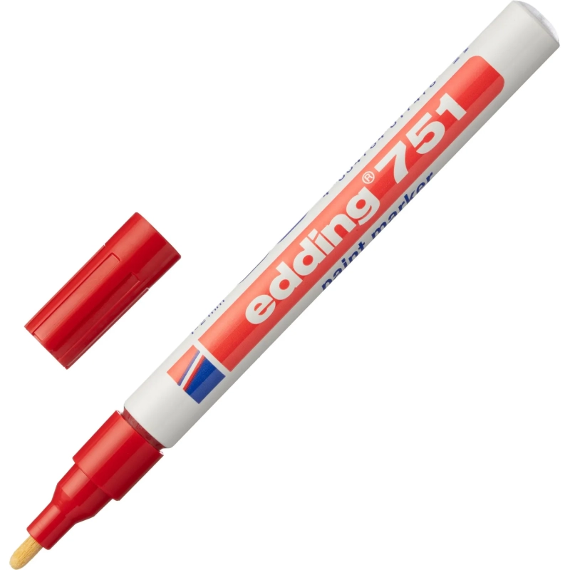 Маркер лаковый EDDING E-751/2 красный, 1-2мм, мет. корп