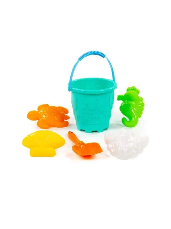 Набор игрушек для песочницы, 6 предметов: ведро, лопатка, 4 формочки