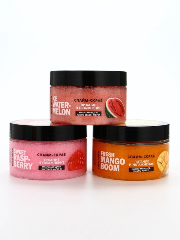 Скраб-слайм для тела Ice watermelon, питание и увлажнение, с ароматом арбуза, 250 г, PICO MICO Скраб-слайм для тела Ice watermelon, питание и увлажнение, с ароматом арбуза, 250 г, PICO MICO