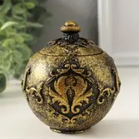 Шкатулка для украшений &laquo;Флоренция&raquo; 10&times;9 см, гипс, старое золото