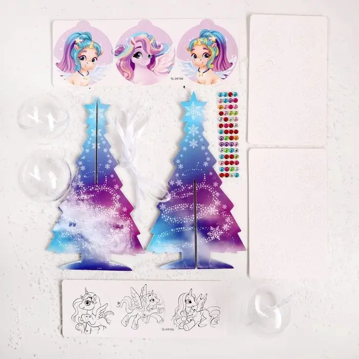 ШКОЛА ТАЛАНТОВ Новогодняя ёлочка с украшениями, единорог ШКОЛА ТАЛАНТОВ Новогодняя ёлочка с украшениями, единорог