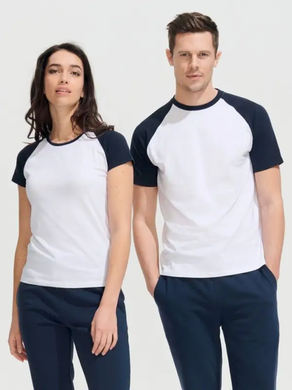 Футболка мужская двухцветная Funky 150, белый/красный, размер M Футболка мужская двухцветная Funky 150, белый/красный, размер M