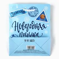 Пакет подарочный новогодний ламинированный «Новогодняя посылка», S 12 х 15 х 5.5 см