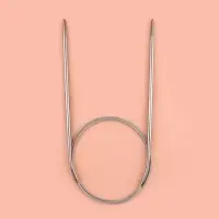 Спицы круговые, для вязания, с металлическим тросом, d=4 мм, 14/80 см