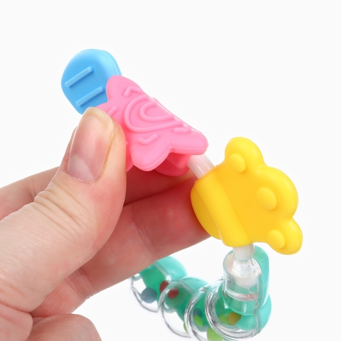 Прорезыватель погремушка Крошка Я «Браслетик», голубой/зеленый