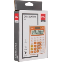Калькулятор настольный КОМП. Deli E1238, 12-р, дв.пит., 145х105мм, серый