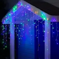 Гирлянда &laquo;Бахрома&raquo; 3&times;0.9 м, IP44, УМС, белая нить, 232 LED, свечение мульти, 220 В