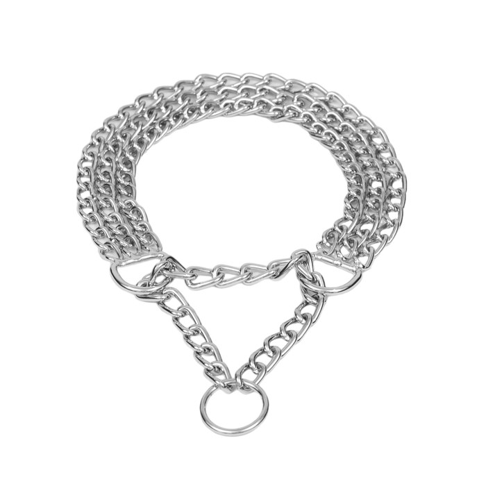 Ошейник - полуудавка металлический трехрядный, 40 см, толщина проволоки 2 мм Ошейник - полуудавка металлический трехрядный, 40 см, толщина проволоки 2 мм