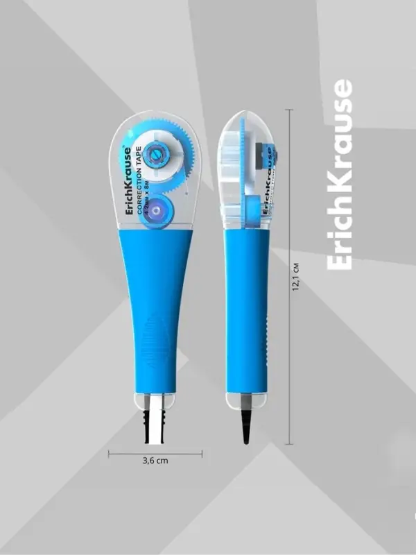 Корректирующая лента 4.2 мм &times; 8 м, ErichKrause Arctic white, супер-белая, резиновый держатель, блистер