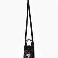 Сумка подр Коты, 12*4*17, отд на кнопке, дл ремень, черный Сумка подр Коты, 12*4*17, отд на кнопке, дл ремень, черный