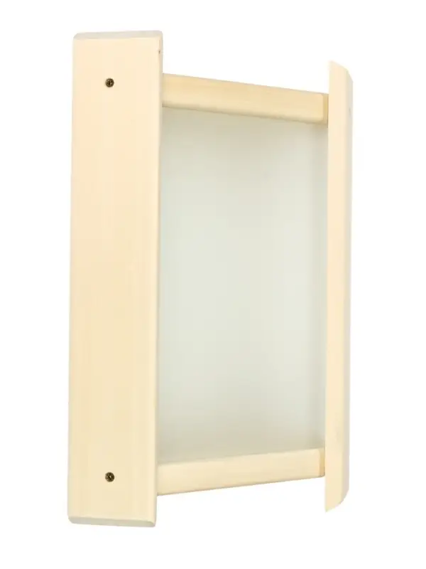 Абажур для бани и сауны, деревянный, настенный, со вставкой из белого стекла, &laquo;Добропаровъ&raquo;