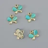 Декор для творчества металл "Бабочка" голубой 1,4х1,5 см