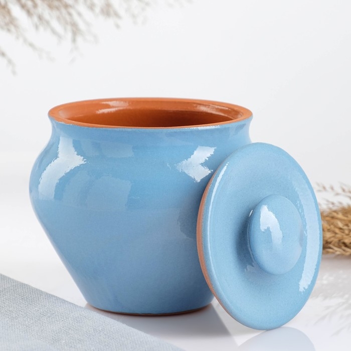 Набор  Набор "Вятская керамика №2" 6х0,5 + ухват + полка, голубой