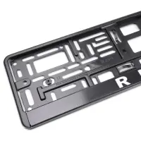 Рамка под номерной знак нижняя защёлка, шелкография "Russia" (чёрная, белая) AVS RN-06